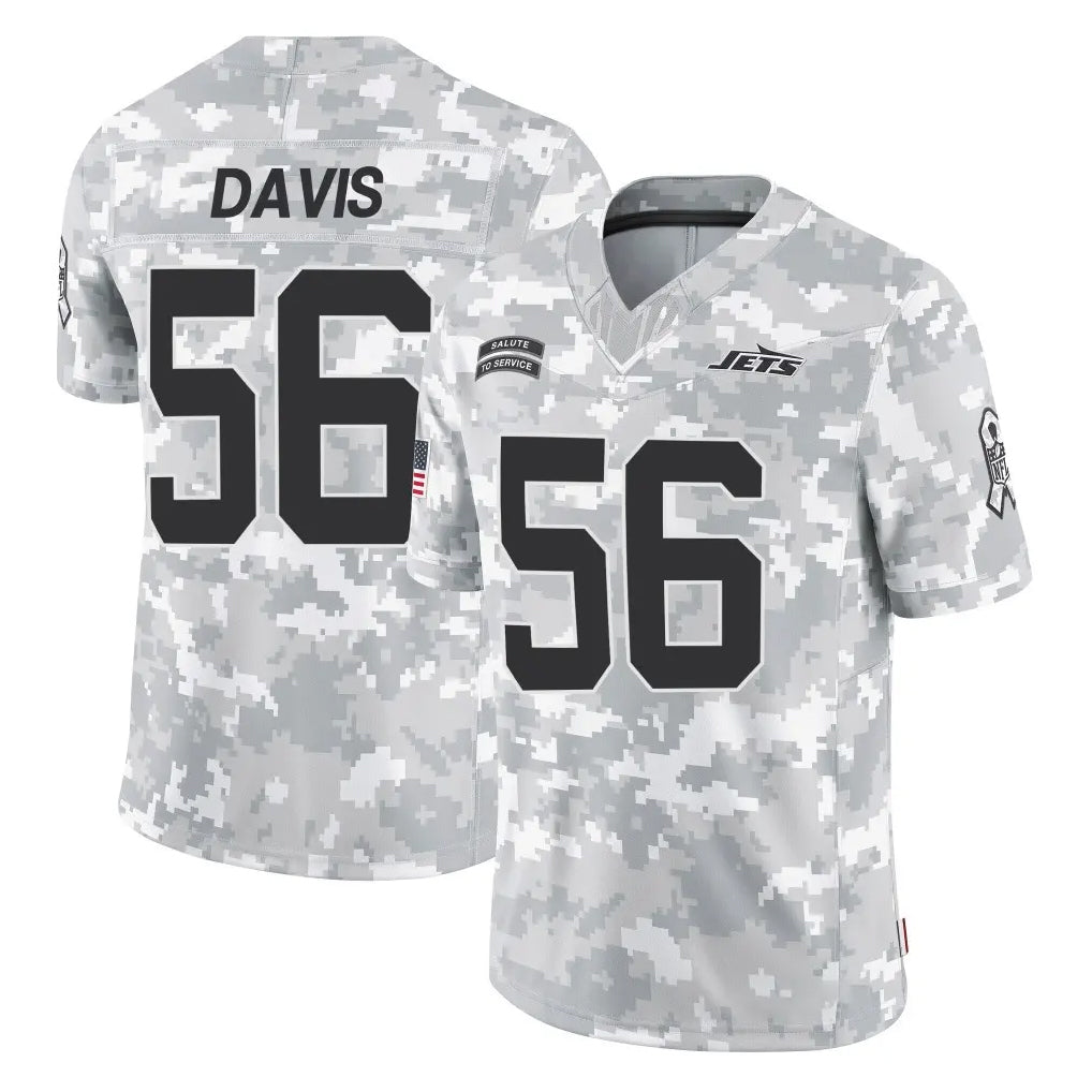 Davalo NY.Jets #56 Demario Davis Player Arctic Camo Salute to Service Limited Game Stitched Jerseys