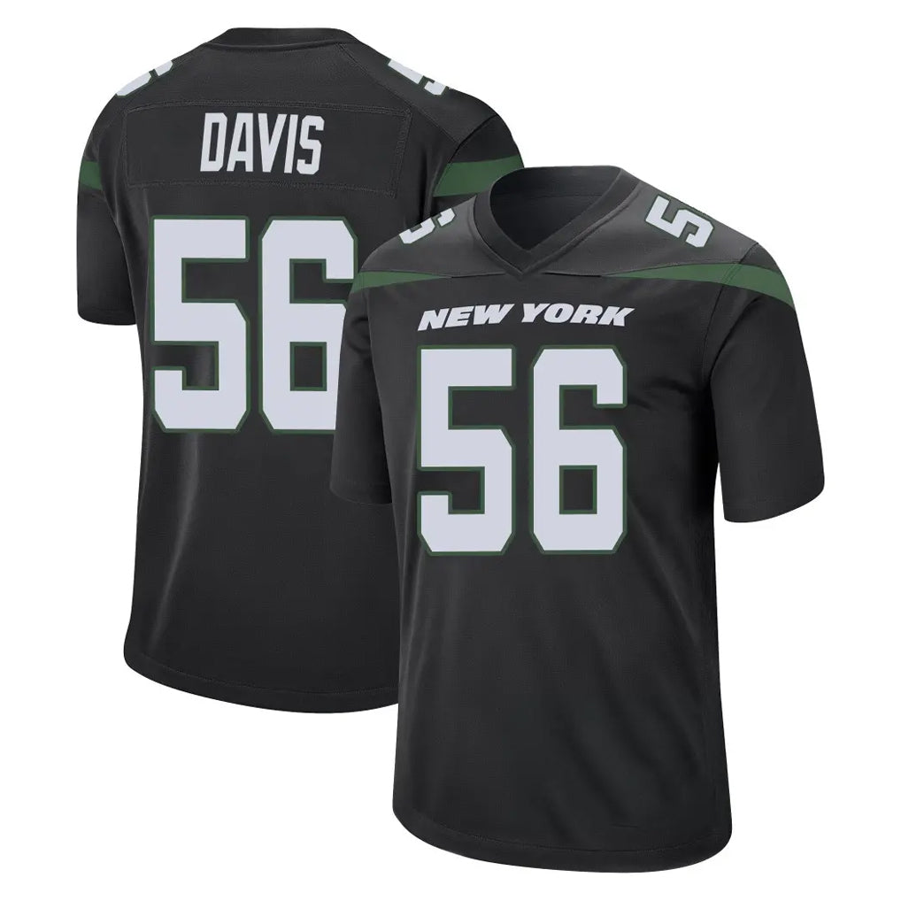 Davalo NY.Jets #56 Demario Davis Player Stealth Black Home Game Stitched Jerseys