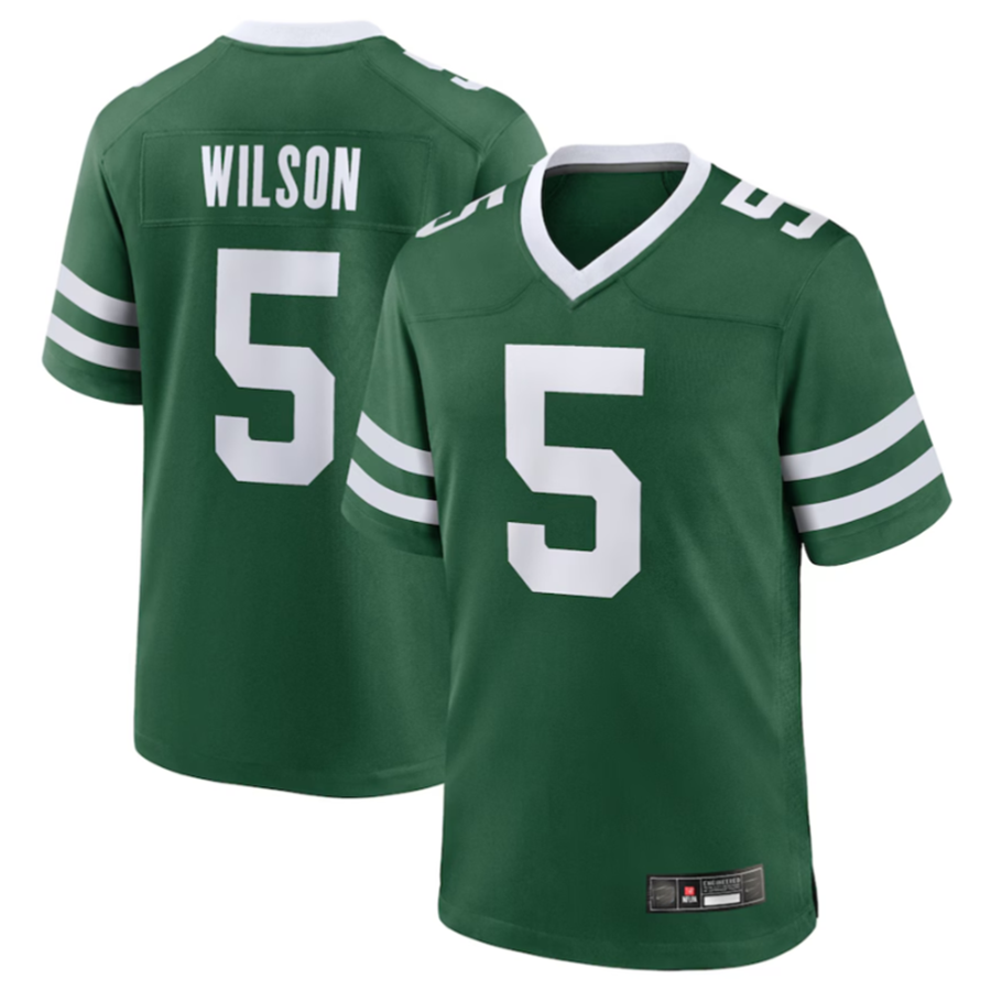 Davalo NY.Jets #5 Garrett Wilson Legacy Green Game Jersey Stitched American Stitched Jersey