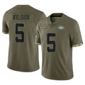 Davalo NY.Jets #5 Garrett Wilson Player Olive Salute To Service Limited Stitched Jerseys