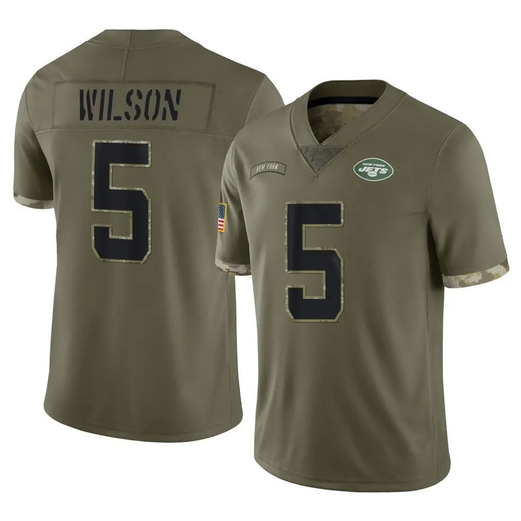 Davalo NY.Jets #5 Garrett Wilson Player Olive Salute To Service Limited Stitched Jerseys