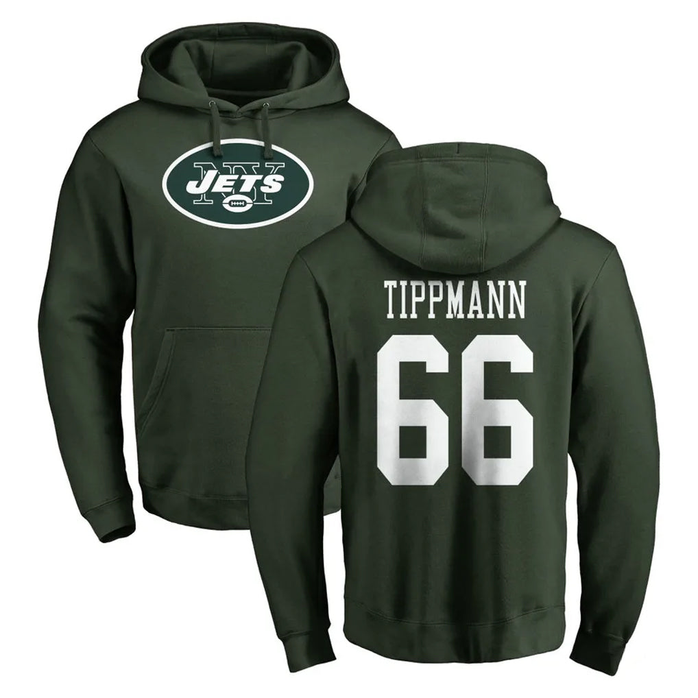 Davalo NY.Jets #66 Joe Tippmann Player Green LOGO Pullover Hoodies Limited Game Stitched Jerseys