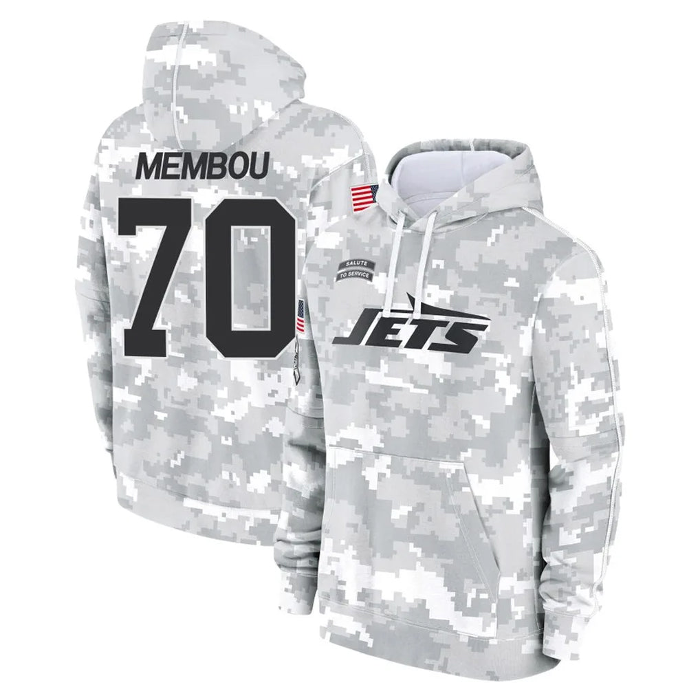 Davalo NY.Jets #70 Armand Membou Player Arctic Camo Salute to Service Pullover Hoodies Limited Game Stitched Jerseys