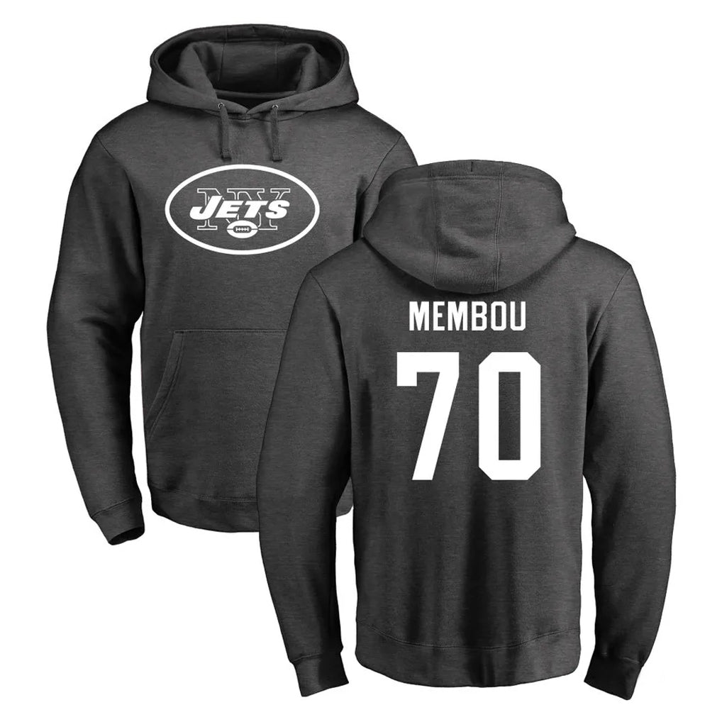 Davalo NY.Jets #70 Armand Membou Player Gray Pullover Hoodies Limited Game Stitched Jerseys