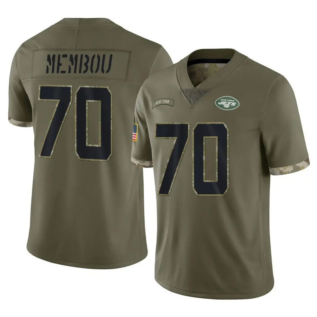 Davalo NY.Jets #70 Armand Membou Player Olive Salute To Service Limited Stitched Jerseys