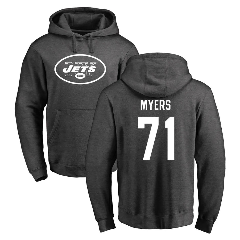 Davalo NY.Jets #71 Josh Myers Player Gray Pullover Hoodies Limited Game Stitched Jerseys