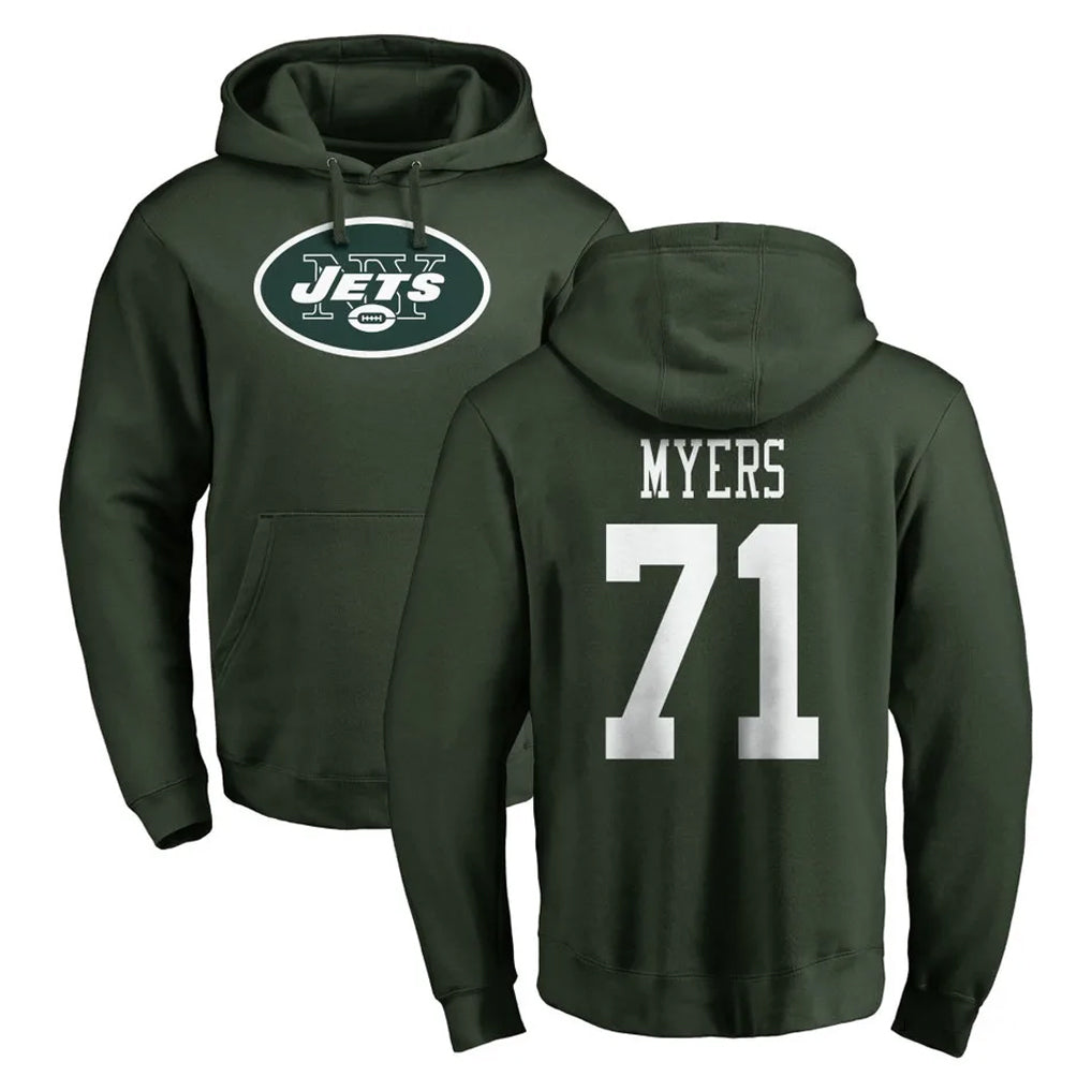 Davalo NY.Jets #71 Josh Myers Player Green LOGO Pullover Hoodies Limited Game Stitched Jerseys