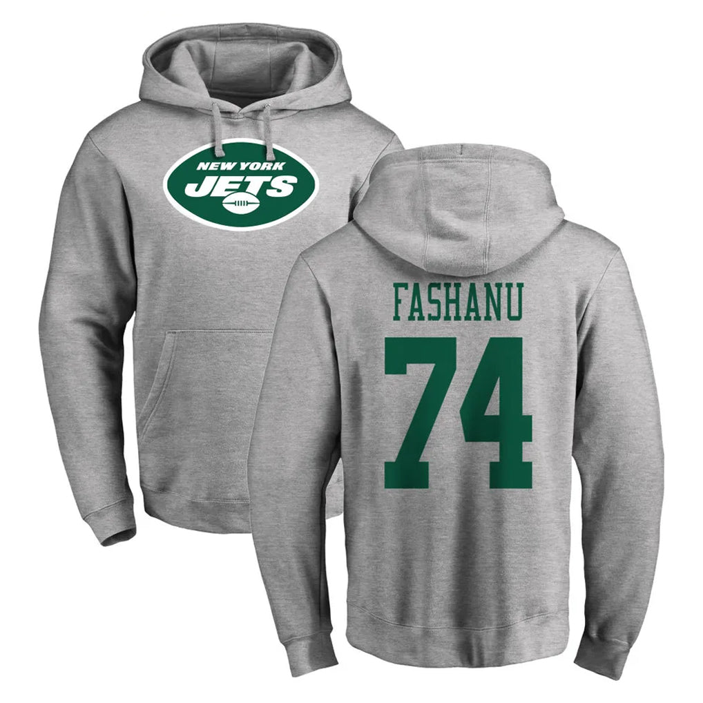 Davalo NY.Jets #74 Olu Fashanu Player Gray LOGO Pullover Hoodies Limited Game Stitched Jerseys