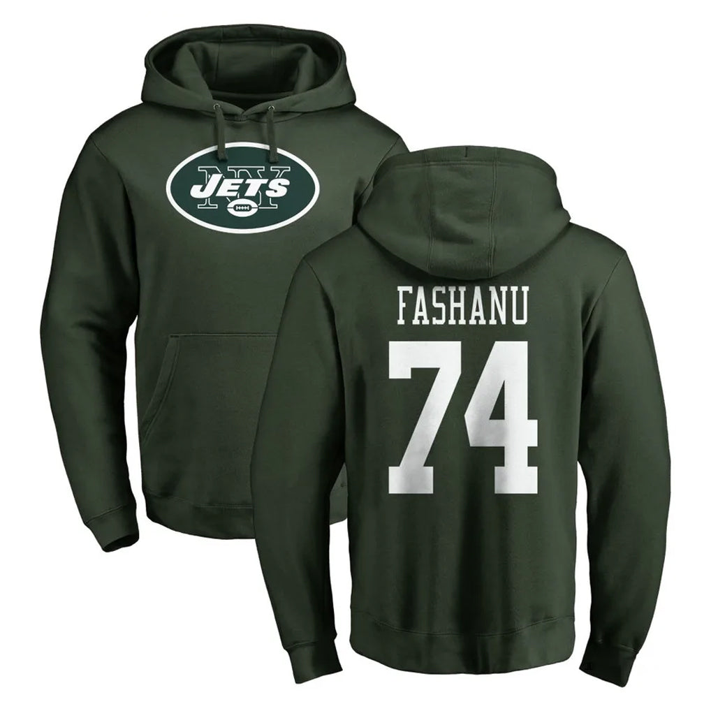 Davalo NY.Jets #74 Olu Fashanu Player Green LOGO Pullover Hoodies Limited Game Stitched Jerseys