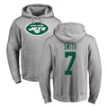 Davalo NY.Jets #7 Geno Smith Player Gray LOGO Pullover Hoodies Limited Game Stitched Jerseys
