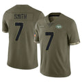 Davalo NY.Jets #7 Geno Smith Player Olive Salute To Service Limited Stitched Jerseys