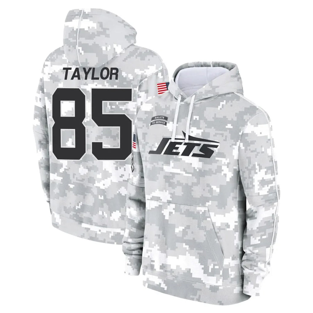 Davalo NY.Jets #85 Mason Taylor Player Arctic Camo Salute to Service Pullover Hoodies Limited Game Stitched Jerseys