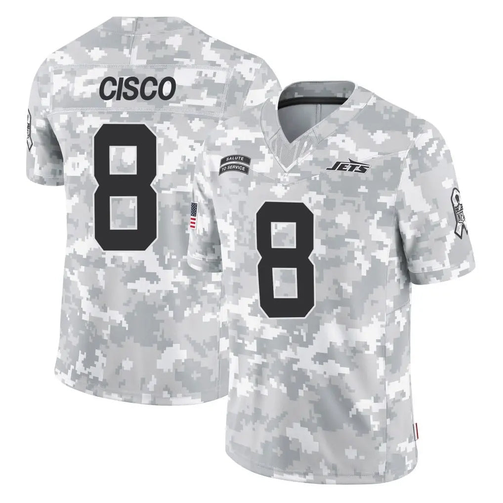 Davalo NY.Jets #8 Andre Cisco Player Arctic Camo Salute to Service Limited Game Stitched Jerseys