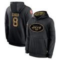Davalo NY.Jets #8 Andre Cisco Player Black Salute to Service Hoodies Limited Game Stitched Jerseys