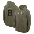 Davalo NY.Jets #8 Andre Cisco Player Olive Salute to Service Pullover Hoodies Limited Stitched Jerseys
