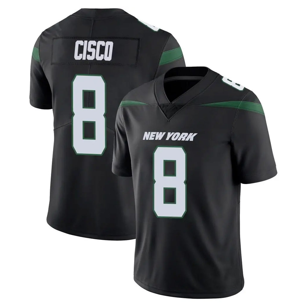 Davalo NY.Jets #8 Andre Cisco Player Stealth Black Limited Vapor Home Game Stitched Jerseys