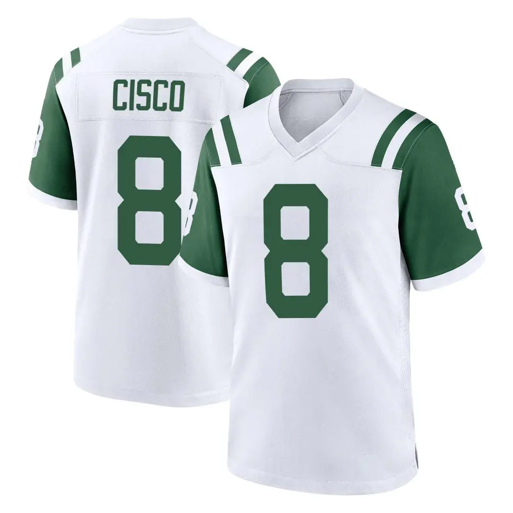 Davalo NY.Jets #8 Andre Cisco Player White Classic Home Game Stitched Jerseys