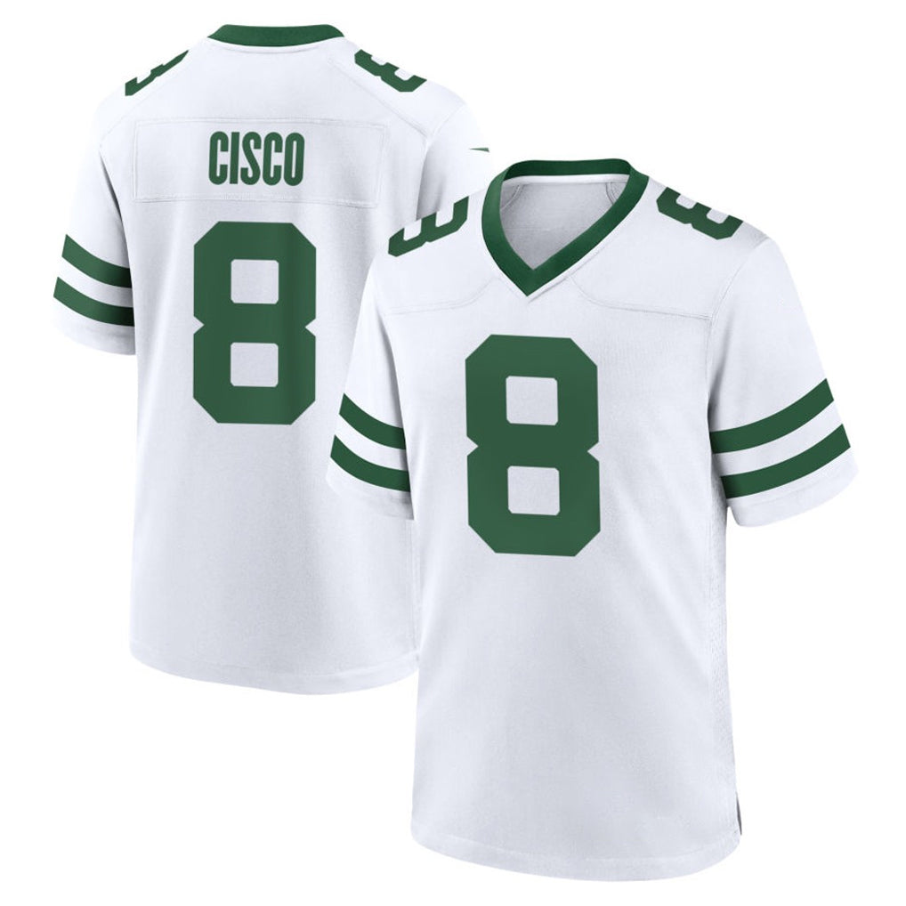 Davalo NY.Jets #8 Andre Cisco Player White Legacy Home Game Stitched Jerseys
