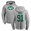 Davalo NY.Jets #91 Jowon Briggs Player Gray LOGO Pullover Hoodies Limited Game Stitched Jerseys