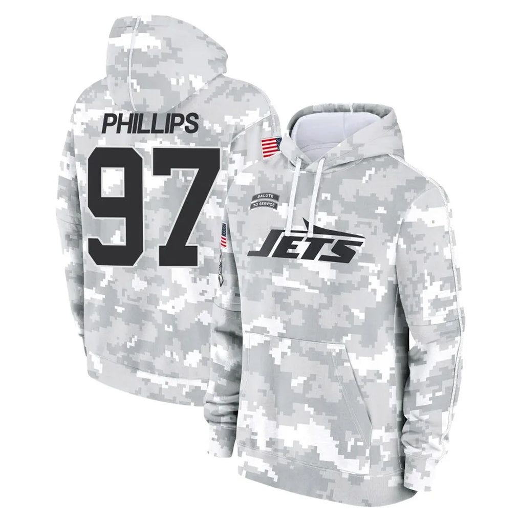 Davalo NY.Jets #97 Harrison Phillips Player Arctic Camo Salute to Service Pullover Hoodies Limited Game Stitched Jerseys