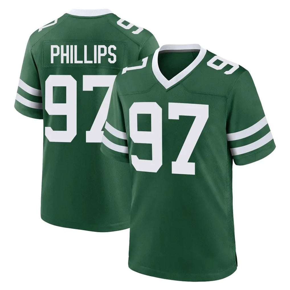 Davalo NY.Jets #97 Harrison Phillips Player Green Legacy Home Game Stitched Jerseys