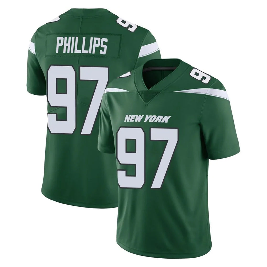 Davalo NY.Jets #97 Harrison Phillips Player Green Limited Vapor Home Game Stitched Jerseys