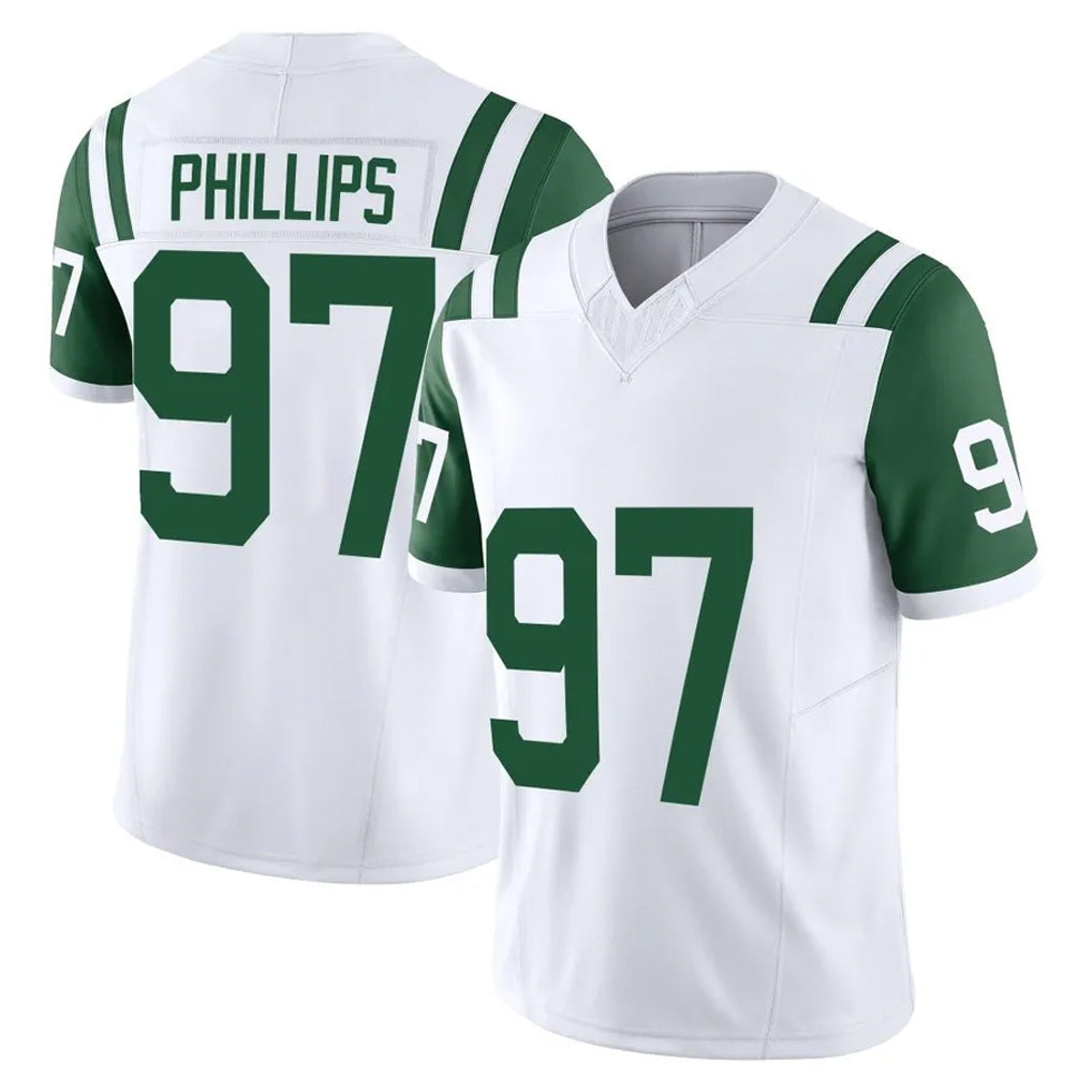 Davalo NY.Jets #97 Harrison Phillips Player White Limited Classic Vapor F.U.S.E. Home Game Stitched Jerseys