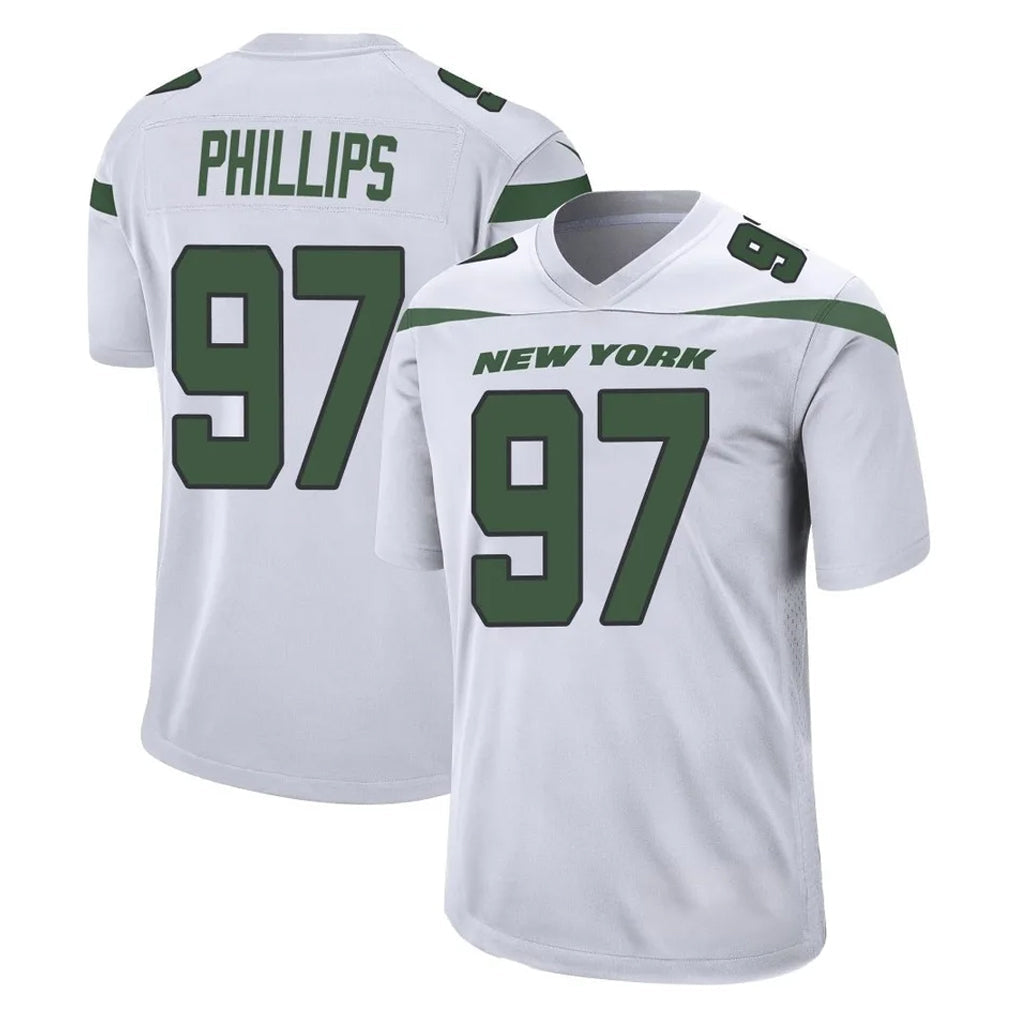 Davalo NY.Jets #97 Harrison Phillips Player White Spotlight Home Game Stitched Jerseys