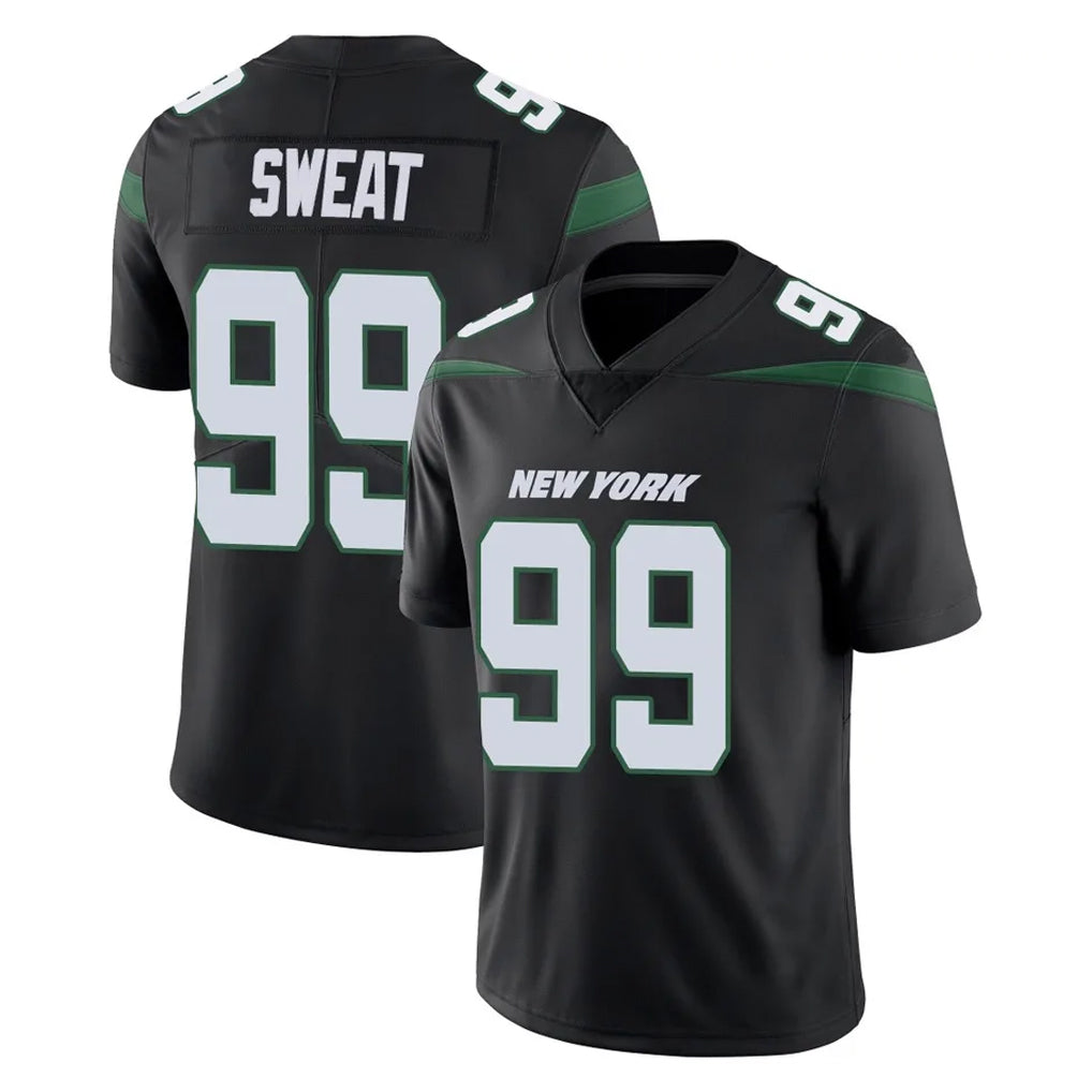 Davalo NY.Jets #99 T'Vondre Sweat Player Stealth Black Limited Vapor Home Game Stitched Jerseys