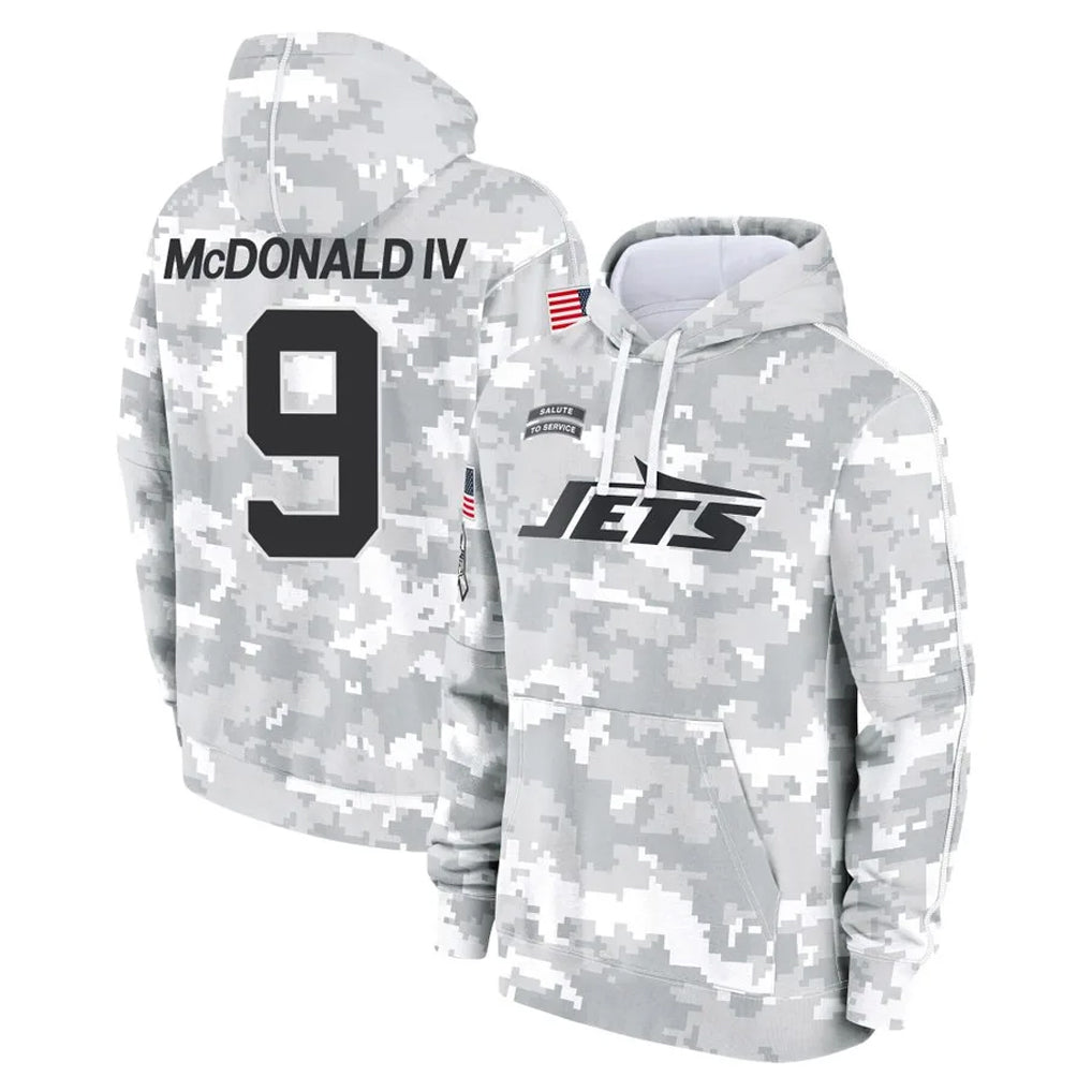 Davalo NY.Jets #9 Will McDonald IV Player Arctic Camo Salute to Service Pullover Hoodies Limited Game Stitched Jerseys