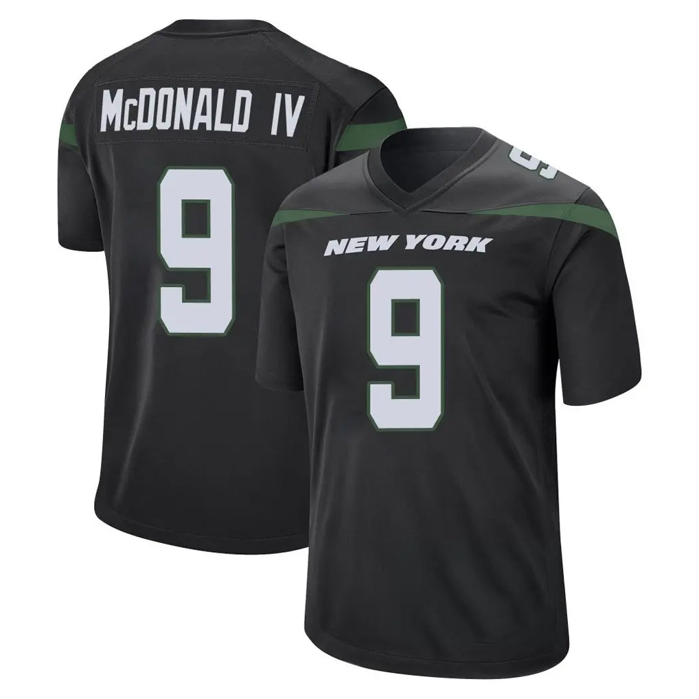 Davalo NY.Jets #9 Will McDonald IV Player Stealth Black Home Game Stitched Jerseys