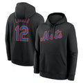 Davalo NY.Mets #12 Francisco Lindor Player Black Club Pullover Hoodie Game Stitched Jerseys