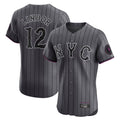 Davalo NY.Mets #12 Francisco Lindor Player Gray City Connect Limited Elite Home Stitched Jerseys