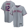 Davalo NY.Mets #12 Francisco Lindor Player Gray Road Home Game Stitched Jerseys