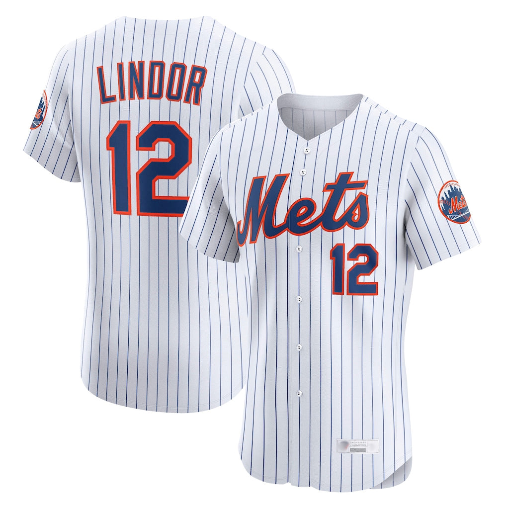 Davalo NY.Mets #12 Francisco Lindor Player White Home Limited Elite Stitched Jerseys