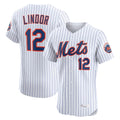 Davalo NY.Mets #12 Francisco Lindor Player White Home Limited Elite Stitched Jerseys