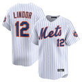 Davalo NY.Mets #12 Francisco Lindor Player White Home Limited Stitched Jerseys
