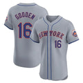 Davalo NY.Mets #16 Dwight Gooden Player Gray Road Limited Elite Home Stitched Jerseys