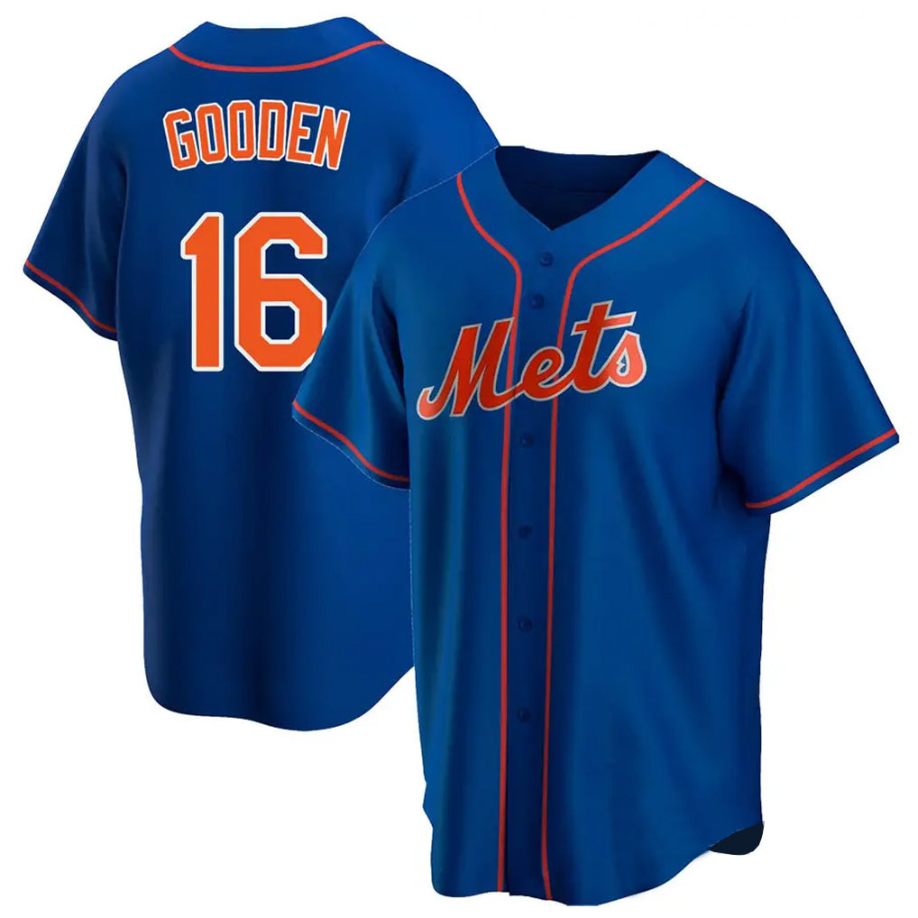 Davalo NY.Mets #16 Dwight Gooden Player Royal Home Game Stitched Jerseys