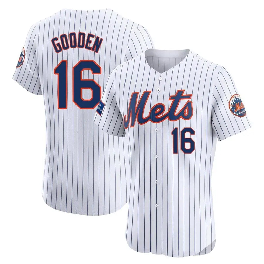 Davalo NY.Mets #16 Dwight Gooden Player White Home Limited Elite Stitched Jerseys