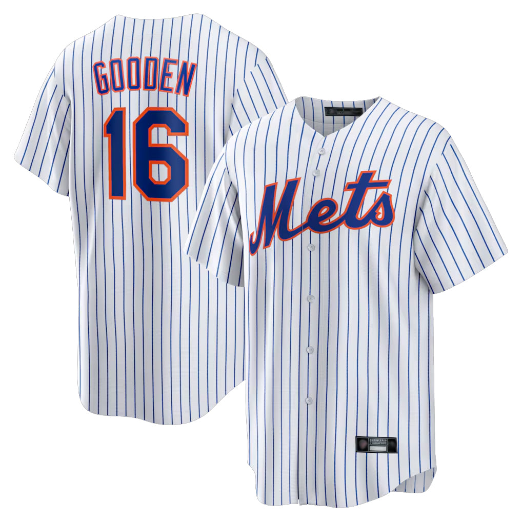 Davalo NY.Mets #16 Dwight Gooden Player White Home Replica Stitched Jerseys