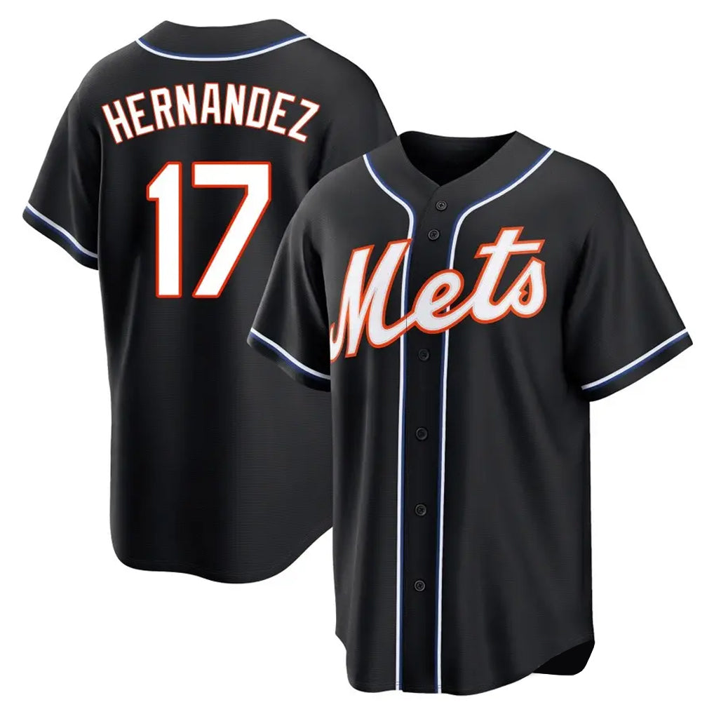 Davalo NY.Mets #17 Keith Hernandez Player Black Fashion Out Game Stitched Jerseys