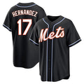 Davalo NY.Mets #17 Keith Hernandez Player Black Fashion Out Game Stitched Jerseys