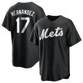 Davalo NY.Mets #17 Keith Hernandez Player Black Home Game Stitched Jerseys