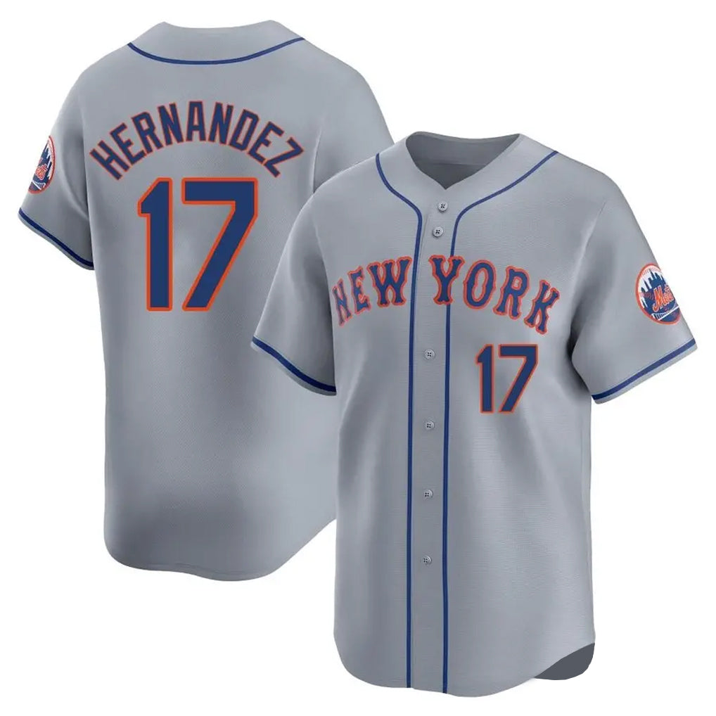 Davalo NY.Mets #17 Keith Hernandez Player Gray Road Limited Home Stitched Jerseys
