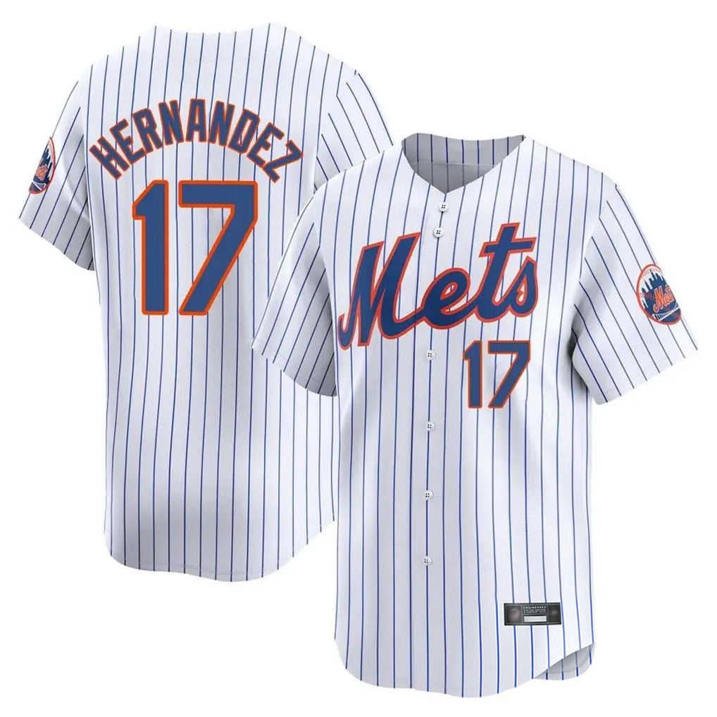 Davalo NY.Mets #17 Keith Hernandez Player White Home Replica Stitched Jerseys