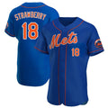 Davalo NY.Mets #18 Darryl Strawberry Player Royal Limited Elite Home Stitched Jerseys