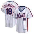 Davalo NY.Mets #18 Darryl Strawberry Player White Cooperstown Collection T-shirt Game Stitched Jerseys