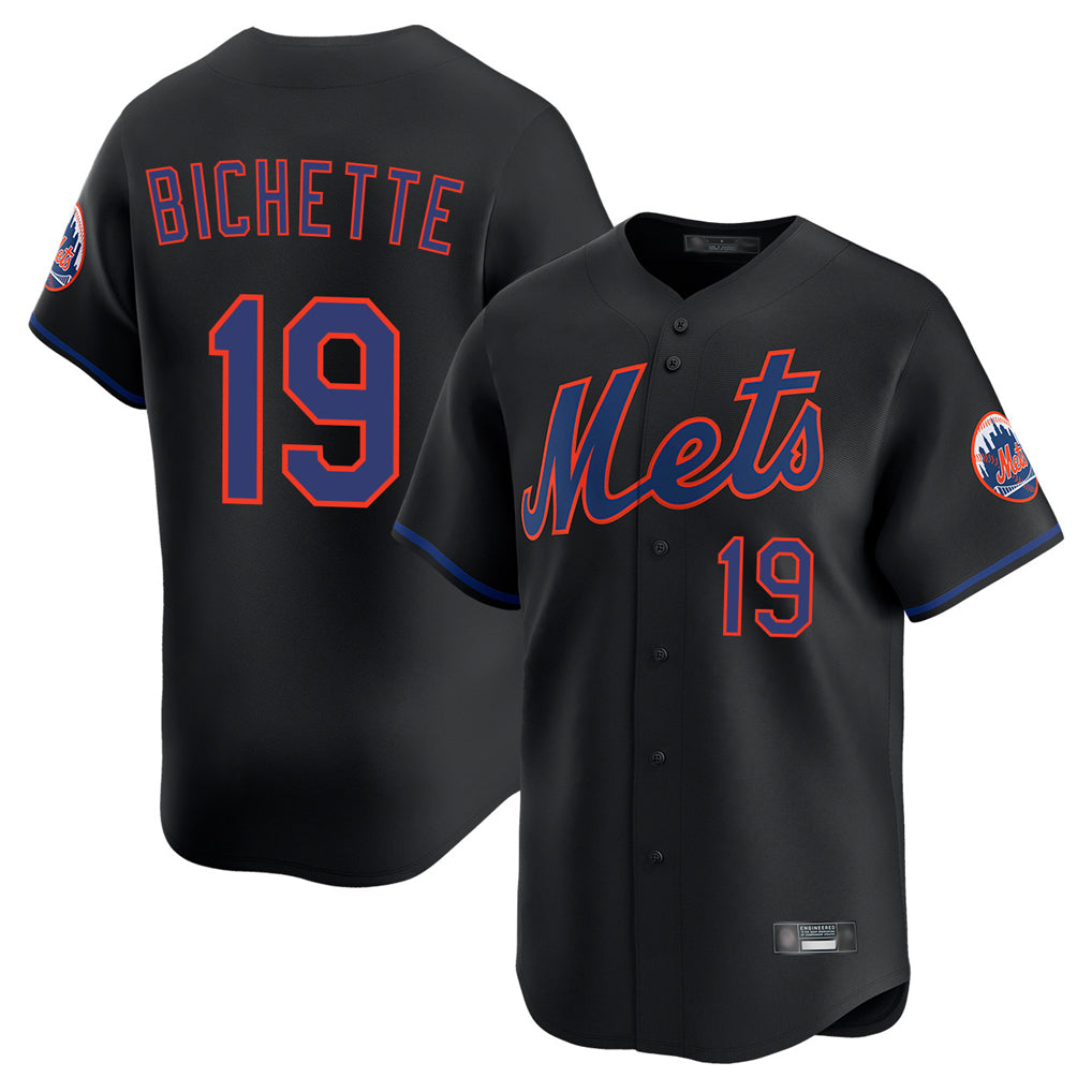 Davalo NY.Mets #19 Bo Bichette Player Black Alternate Home Limited Stitched Jerseys