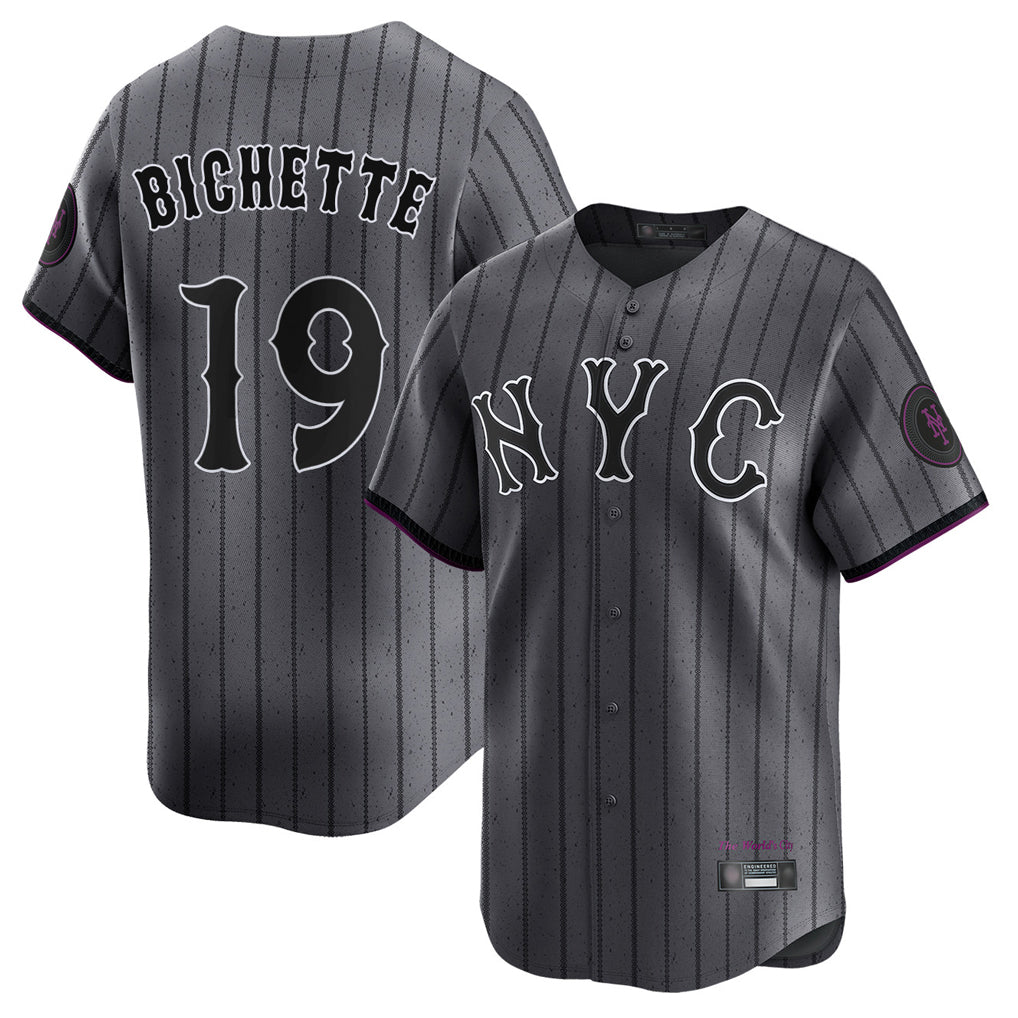 Davalo NY.Mets #19 Bo Bichette Player Gray City Connect Limited Stitched Jerseys